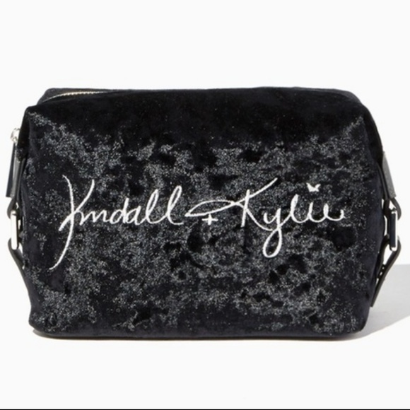 Kendall & Kylie Handbags - $ALE✨Kendall + Kylie Black Velvet Cosmetic Bag